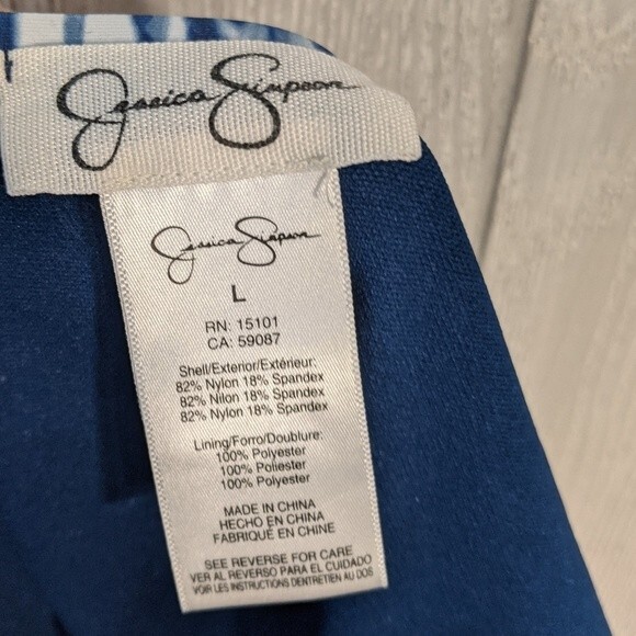 Jessica Simpson Blue Tie Dye Back Tie 2 PC Bikini EUC SZ L - Picture 10 of 11